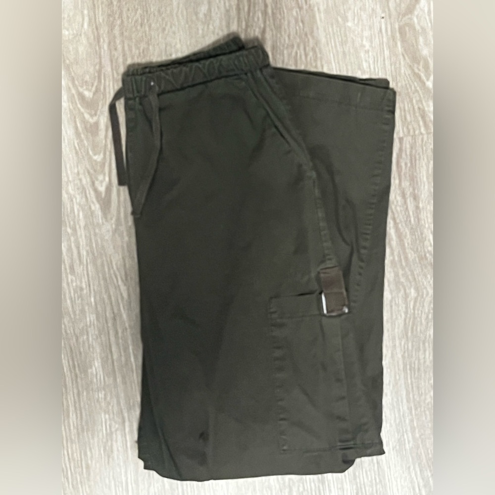 Olive Green Cargo Parachute Pants